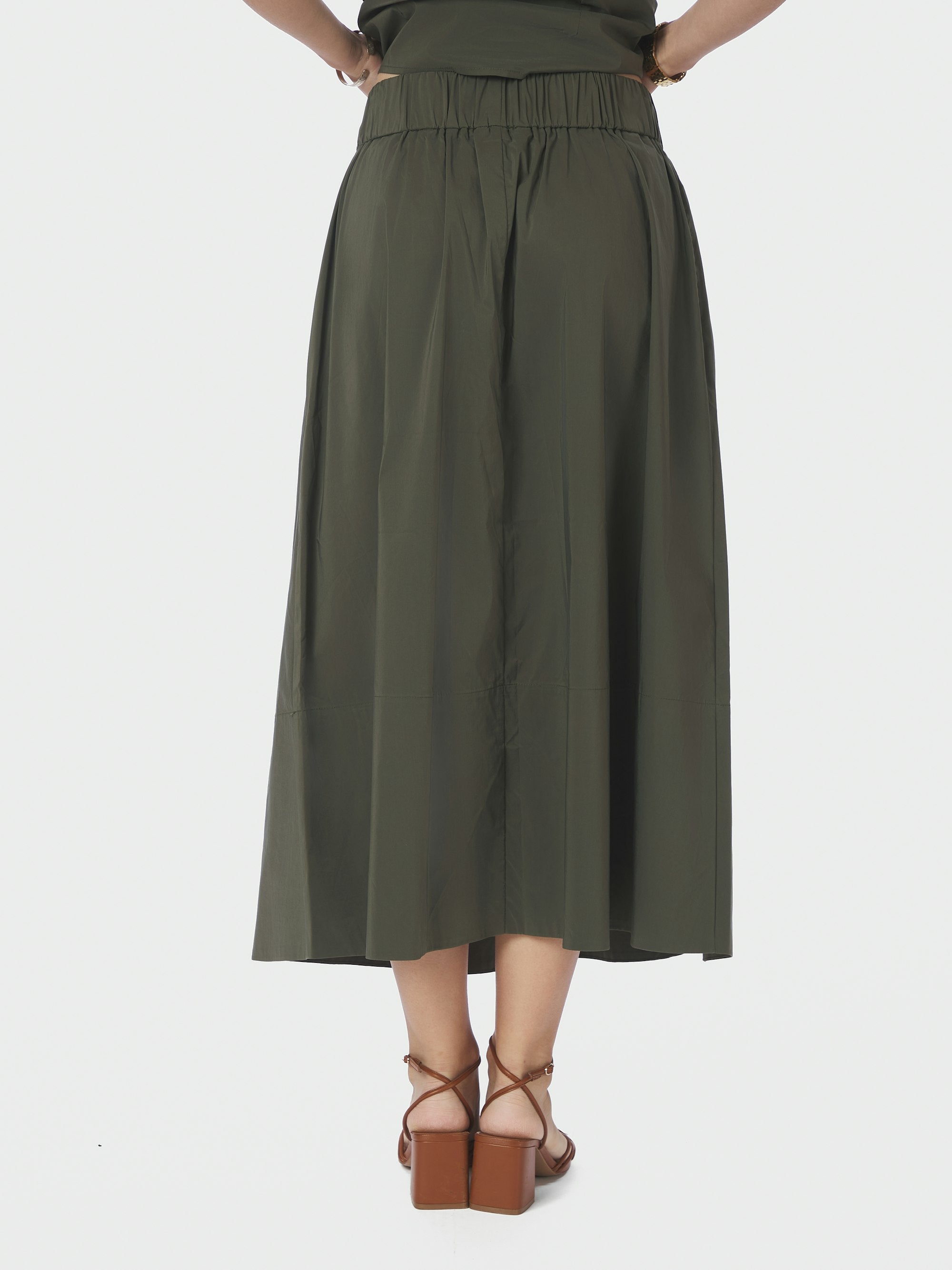 Yara Poplin nederdel - Army
